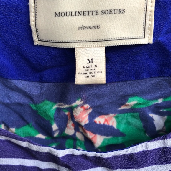 Anthropologie Moulinette Souers silk boxy top size M - fits 20” flat across bust - Picture 2 of 4